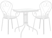 Σετ Κήπου Τραπεζαρία Watson - Monasty 3 τεμ Μεταλλικό Λευκό 60x60x70 εκ.