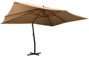 Ομπρέλα Κήπου Πρόβολος Taupe 400 x 300 εκ. με Ξύλινο Ιστό 318431