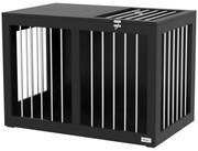 PawHut Κλουβί σκύλου, κουτί μεταφοράς σκύλου, 2 πόρτες, κλειδούμενες, ατσάλινο πλέγμα, 80 cm x 50 cm x 56,5 cm, μαύρο