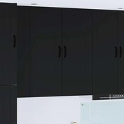 vidaXL Κρεμαστό ντουλάπι κουζίνας με ράφι Μαύρο 40 x 31 x 100 εκ.