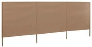 vidaXL Προστατευτικό Αέρα με 3 Πάνελ Χρώμα Taupe 400 x 120 εκ. Ύφασμα