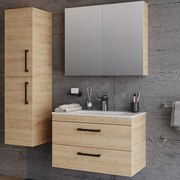 Έπιπλο Μπάνιου Πάγκος Με Νιπτήρα&Καθρέφτη Santa 80 9SSAN080BEM 80x46x52cm Beige Κεραμικό,Mdf