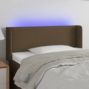 Κεφαλάρι Κρεβατιού LED Σκούρο Καφέ 93x16x78/88 εκ. Υφασμάτινο 3123081