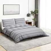 Σετ Παπλωματοθήκη vidaXL Γκρι 155x220 εκ. Βαμβακερό