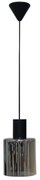 Φωτιστικό Οροφής Mirror-C 02-0418 1/Ε27 Φ14x90cm Fume-Black Heronia Μέταλλο,Γυαλί