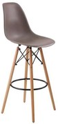 Σκαμπώ BAR PP Sand ART Wood Beige (με πλάτη) 46x54x74/111cm (Σετ 2 ΤΕΜ)