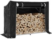 vidaxL Ράφι για καυσόξυλα με κάλυμμα βροχής 151x60,5x110,5 εκ. 4104941