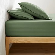 Σεντόνι με λάστιχο από προπλυμένο βαμβακερό σατέν, 300 κλωστές, Victor ριγέ