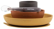 Σερβίτσιο Φαγητού Παιδικό (Σετ 4Τμχ.) Silicon N877015 Ochre-Terracotta Nattou Σιλικόνη