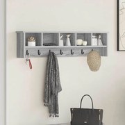 vidaXL Τοίχου Κρεμάστρα με ράφι Επιτοίχιο Γκρι sonoma 100 x 16 x 26 εκ