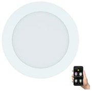 Στρογγυλό Χωνευτό Λευκό 16,6cm LED Panel 10,5w 2700-6500K 1520lm Τηλεχειριστήριο Eglo Fueva 900102