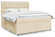 vidaXL Κρεβάτι Boxspring με Στρώμα Κρεμ 180x200 εκ. Υφασμάτινο