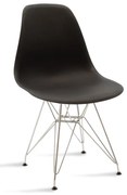 Καρέκλα Adelle pakoworld PP μαύρο-inox πόδι 46x55x81εκ