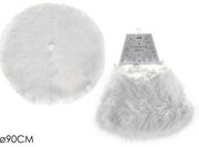 Χριστουγεννιάτικη Βάση Δέντρου Συνθετική Γούνα Λευκό Φ90cm