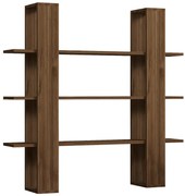 Βιβλιοθήκη Yotek pakoworld σε καρυδί απόχρωση 120x23x120εκ