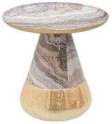 Intrahome Βοηθητικό τραπεζάκι Boundar intrahome γκρι-χρυσό μέταλλο-γυαλί Φ50x49εκ | SKU: INTRAPA-226114289