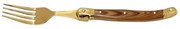 Πιρούνι Με Ξύλινη Λαβή Antique Cut Steak Ss420 1 Stk106K12 20.5cm Gold Espiel Ατσάλι,Πλαστικό