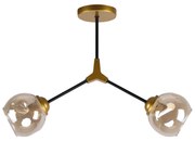 Φωτιστικό Οροφής KQ 51454/2 CONELLY BLACK, BRASS AND HONEY PENDANT Ζ3 - 51W - 100W - 77-8104