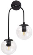 Φωτιστικό Τοίχου - Απλίκα Jewel 942FLG2117 30x24x55cm 2xE14 15W Black-Clear Opviq