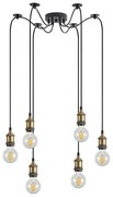 Φωτιστικό Οροφής Magnum 77-8689 55x55x300cm 6xE27 60W Black-Bronze Homelighting