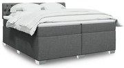 vidaXL Κρεβάτι Boxspring με Στρώμα Σκούρο Γκρι 200x200 εκ. Υφασμάτινο