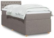 Κρεβάτι Boxspring με Στρώμα Taupe 90x200 εκ. Υφασμάτινο - Μπεζ-Γκρι