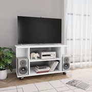Έπιπλο Τηλεόρασης με Ρόδες Λευκό 80x40x45 εκ. Επεξ. Ξύλο 800189