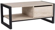 Τραπέζι Σαλονιού Haldizen 854KLN4756 105x55x40cm Travertine Beige-Black
