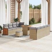 vidaXL Σετ Καναπέ Κήπου 11 pcs Μπεζ και Ανοιχτό γκρι 80 x 80 x 71 cm