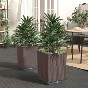 vidaXL Ζαρντινιέρες 2 τεμ. Καφέ 30 x 30 x 37 εκ. από Πολυπροπυλένιο