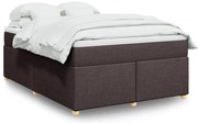 vidaXL Κρεβάτι Boxspring με Στρώμα Σκούρο Καφέ 160x200 εκ Υφασμάτινο