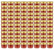 vidaXL Βάζα Μαρμελάδας 96 τεμ. 110 ml Γυάλινα με Χρυσά Καπάκια