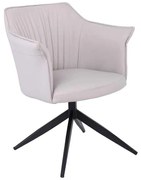 EVELYN Πολυθρόνα Περιστρεφόμενη, Μέταλλο Βαφή Μαύρο, Pu Γκρι 64x63x80cm