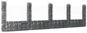 vidaXL Συρματοκιβώτιο σε U Σχήμα με 5 Στύλους 500x20x150 εκ Σιδερένιο