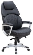 Καρέκλα γραφείου διευθυντική Duke Megapap από τεχνόδερμα χρώμα μαύρο 72x70x120/125εκ.