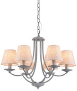 Φωτιστικό Οροφής 77-3662 C119-6 Etna Grey &amp;White Shade Homelighting Μέταλλο,Ύφασμα