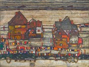 Αναπαραγωγή Houses on Laundry Day, Egon Schiele