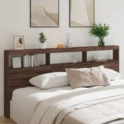 vidaXL Κεφαλάρι με Αποθηκευτικό Χώρο &amp; LED Καφέ Δρυς 220x17x102 εκ.