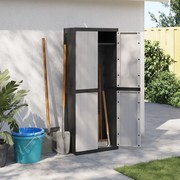 Ντουλάπι Αποθ. Εξ. Χώρου Γκρι/Μαύρο 65x37x165εκ. Πολυπροπυλένιο 364200