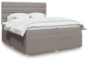 vidaXL Κρεβάτι Boxspring με Στρώμα Taupe 200x200 εκ. Υφασμάτινο