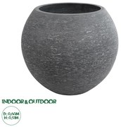 20798 GloboStar®  Artificial Garden COLUMBIA 20798 Επιδαπέδιο Πολυεστερικό Τσιμεντένιο Κασπώ Γλάστρα - Flower Pot Γκρι Φ60 x Υ51cm