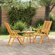 vidaXL Σετ Μπιστρό Κήπου 3 pcs Καφέ Μασίφ ξύλο ακακίας