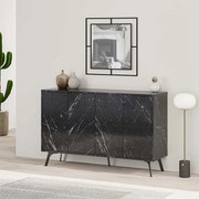 Μπουφές Dune Megapap χρώμα μαύρο εφέ μαρμάρου 123x35x77,4εκ.