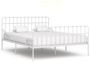 vidaXL Πλαίσιο Κρεβατιού με Τελάρο Λευκό 200 x 200 εκ. Μεταλλικό