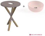 Scarabeo Cross 2501F0-9852 Sand (Μπεζ Ματ) Πάγκος Με Νιπτήρα Glam Pink Ø39εκ.
