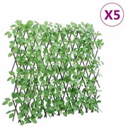 vidaXL Καφασωτό Επεκτεινόμενο 5 Τεμ. Πράσινο 180x65εκ. Τεχνητός Κισσός