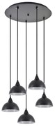 SE21-BL-B10-5BL-MS3 ADEPT PENDANT Black Metal Shade + HOMELIGHTING 77-9058