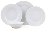 Σερβίτσιο Πιάτα Φαγητού (Σετ 24Τμχ) 710KTP2432 White Hermia 24 τμχ Porcelain