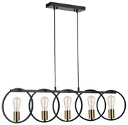 Φωτιστικό Οροφής Πολύφωτο Homelighting Hoop 77-8176 Black/Brass