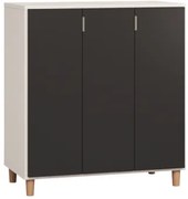 Μπουφές Simple ψηλός-Λευκό - Μαύρο - 90.00Χ45.00Χ99.50cm